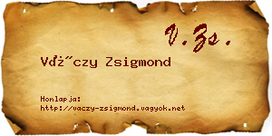 Váczy Zsigmond névjegykártya