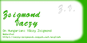 zsigmond vaczy business card