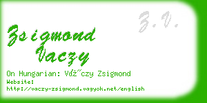 zsigmond vaczy business card